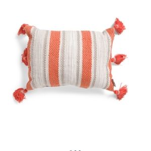 Indoor/Outdoor Orange Tassel Pillow 14×20 India